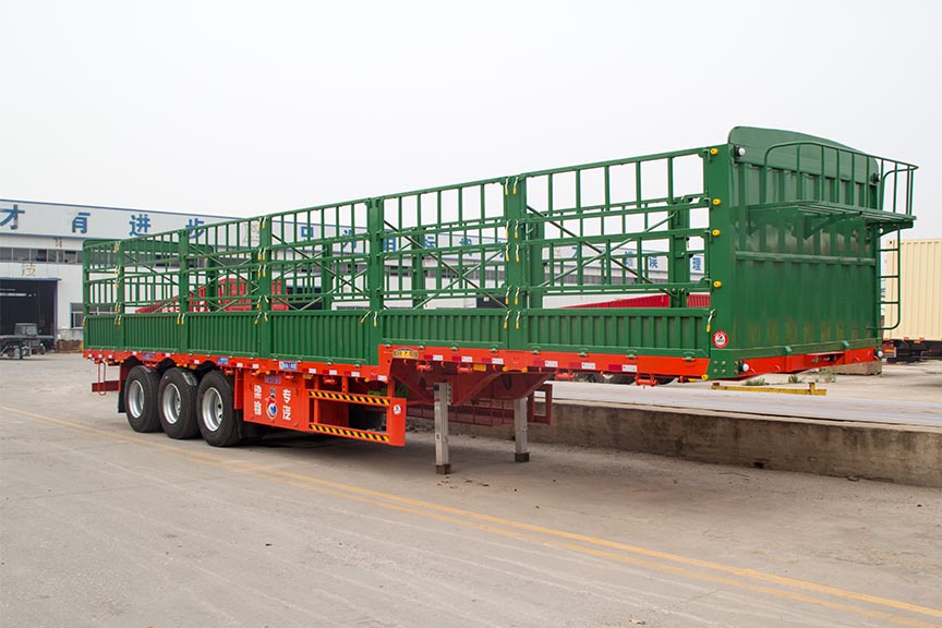 高低板高栏半挂车